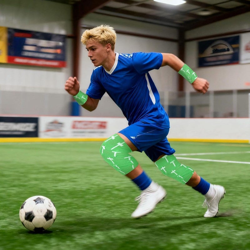 MiniInflat 2 Pcs Christian Cross Athletic Tape Sports Tape 2in x 23ft Religion Jesus Wrist Wrap for Soccer Football Baseball Gymnastics Christian Gift for Good Friday Easter(Green,Cross) - Image 4